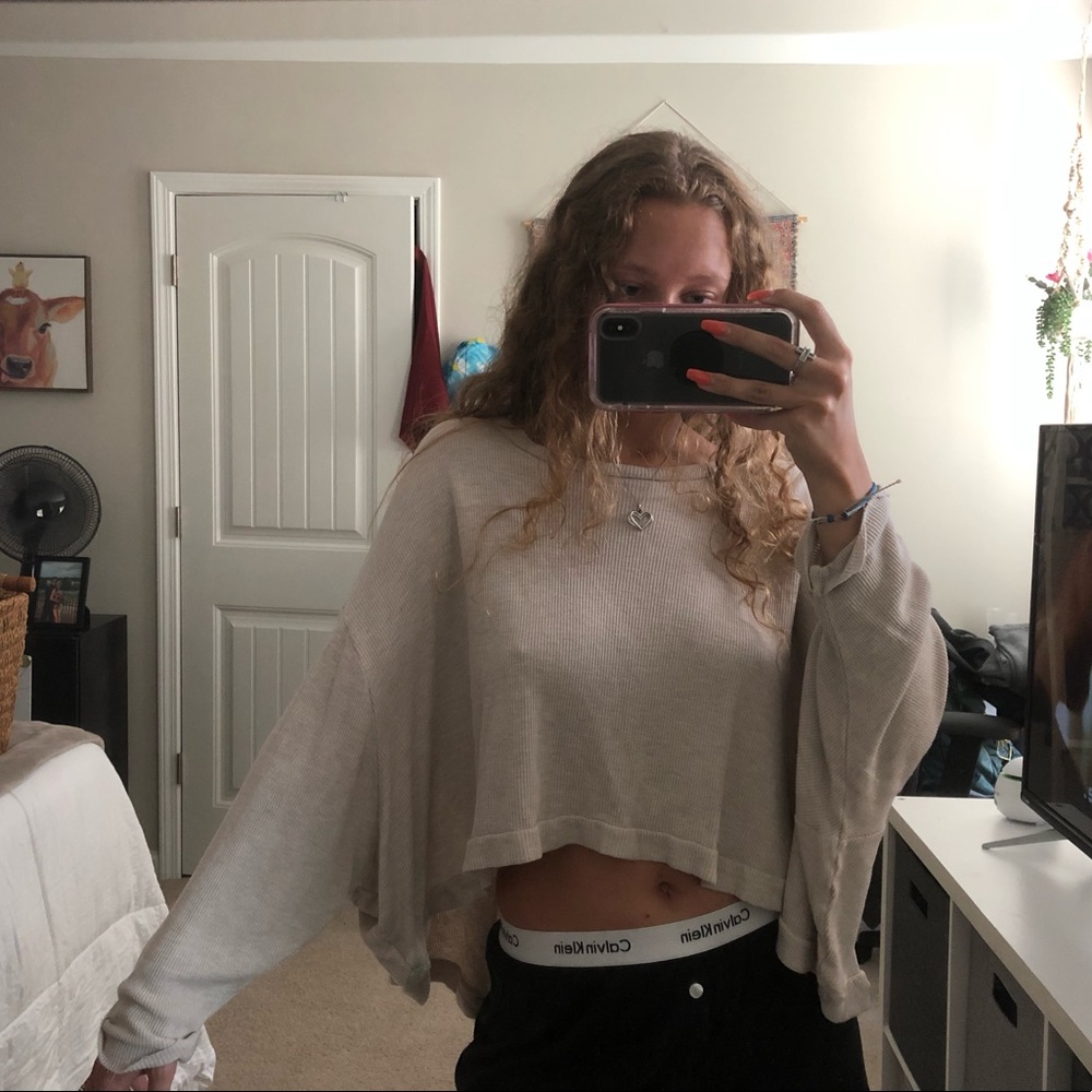 Cream open back top